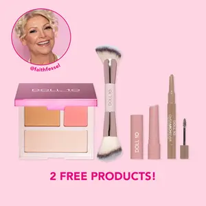 Faith's Fresh Full Face Bundle | Face Palette, Double-Ended Brow Pencil and Gel, Plumping Lip Serum