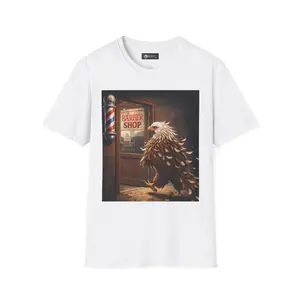 Barber Shop Eagle T-Shirt — "Some of You Are Gonna Get Cut" Graphic Tee