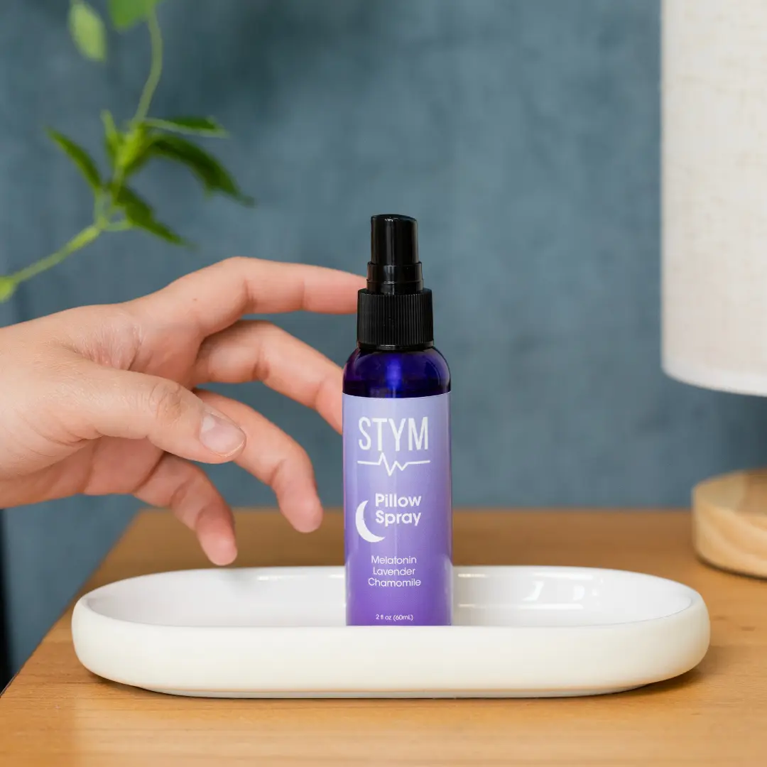 stym Pillow Spray for Better Sleep with Melatonin, Lavender, and Chamomile, 2 Fl Oz