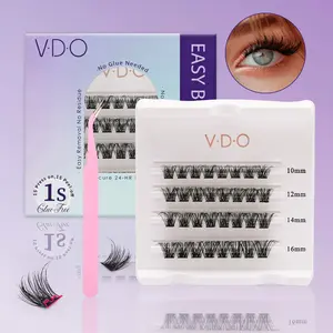 V · D · O 2.0,Lutein,protect eyes,Segmental Self-Adhesive lashes clusters kit - DIY Cluster, No Glue Needed, lashes extension，Dramatic Look, Bottom Lash, 12-14-16 Mixed