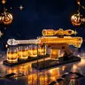 Kollea Telescope Whiskey Decanter Set with Luxury Gift Box,Man Cave Bar Accessories-22 Oz Whiskey Decanter Set and 4 Glasses&5 Oz Sighting Telescope,Gifts for Men,Dad,Birthday&Father's Day&Anniversary,Bar Spirit Dispenser,Empty Glass Decanter,sohochic soh