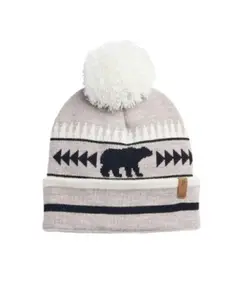 Pendleton Retro Scene Beanie in Bear Light Grey