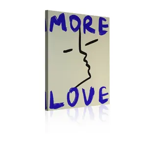 More Love Brushstroke Art Modern abstract canvas painting, stylish printed poster, Minimalist Design, suitable for home decoration in the living room, dining room, bedroom, bathroom, and office. Also a perfect holiday gift. Framed, 30x40cm