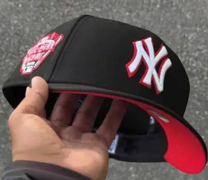 High Crown Flat Brim Fitted Baseball Cap Unisex, Premium Streetwear Hat For Men.