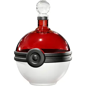 Monster Trainer Capture Sphere Whiskey, Wine Decanter Red White Glass Liquor Bottle 18.6oz Premium Borosilicate Display Piece | Gamer Collectible Barware Gift for Anime Theme Fans & Collectors, Gifts