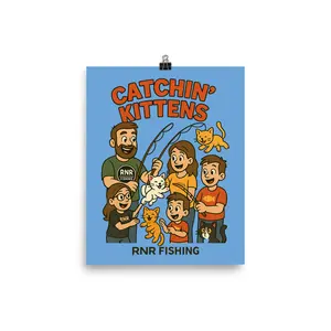 Catchin’ Kittens – Funny Cat Fishing Poster