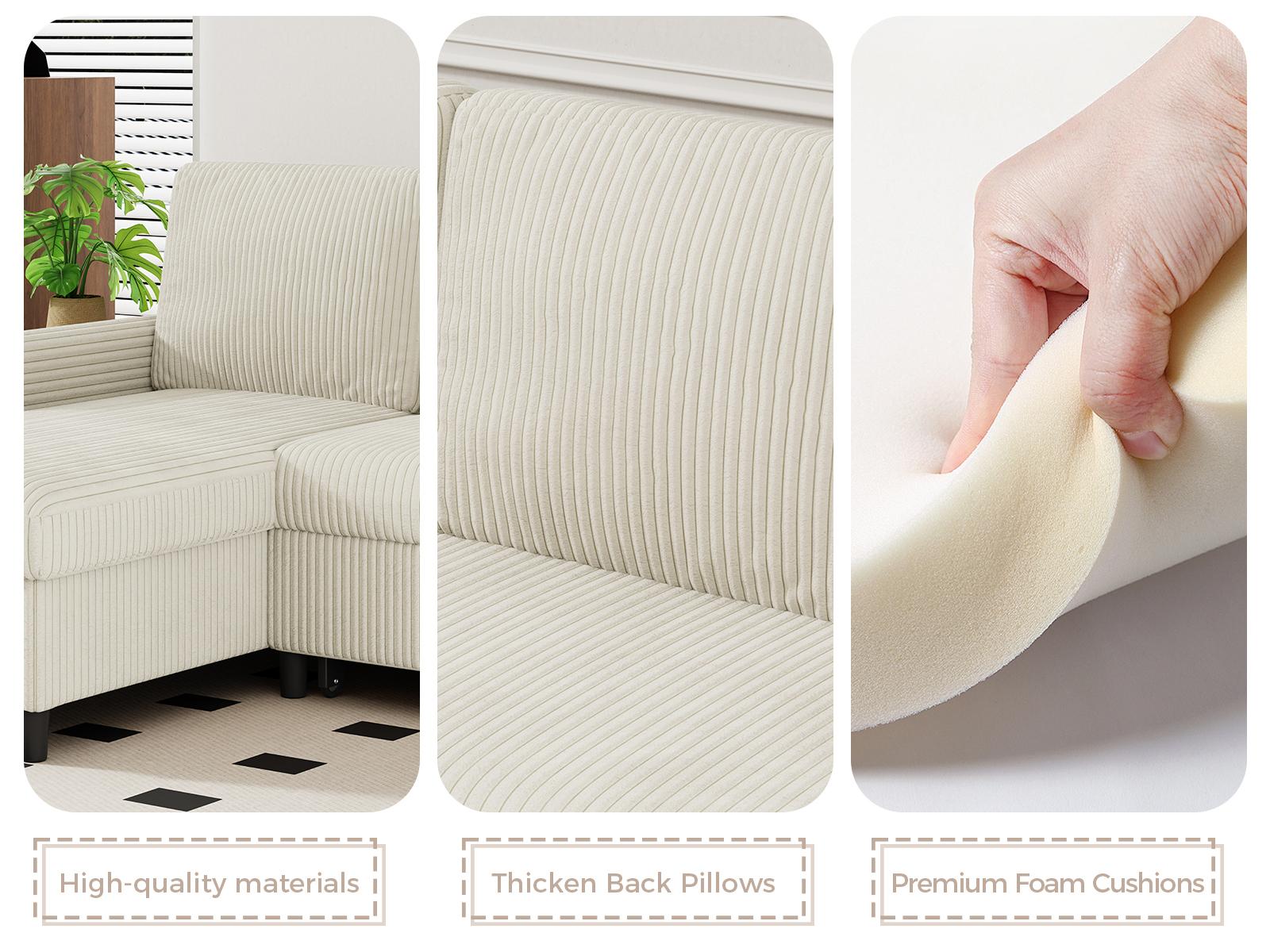 Walsunny Classic Convertible Sleeper Sofa 77" L-Shaped Corduroy Fabric Pull Out Couch with Hidden Storage for Living Room & Small Spaces SF93N Walsunny Classic Convertible Sleeper Sofa 77" L-Shaped Corduroy Fabric Pull Out Couch with Hidden Storage for Living Room & Small Spaces SF93N