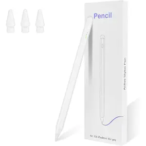 Stylus Pen for Ipad Pencil (2018-2025) - 2X Fast Charge Compatible with Apple Pencil Pro 13”/12.9”/11”/M4, iPad 11/10/9/8/7/6/th Gen, Air 7/6/5/4/3/M3/M2, Mini7/6/5th, White