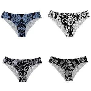 Men's Baroque Print Triangle Swim Briefs, Ornate Vintage Medallion Graphic Swimwear, Quick-Dry Elastic Waist Beach Pool Trunks, Renaissance Style Summer Swim Shorts for Men
