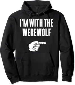 I'm With The Werewolf Funny Halloween Couple Costume Gift Pullover Hoodie - Griseldatu Shop 87B07Z6YC93F