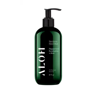 Sanitizing Hand Gel Peppermint Eucalyptus + Aloe 70% | Alcohol Hydrating Hand Sanitizer Gel with Essential Oil for Kids & Adults | 8oz Bottle