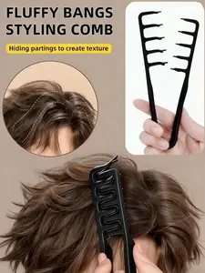 Fluffy Texture Root-Lifting Styling Comb, Fine Serrated Anti-Slip Design, for Men Women Straight Wavy Curly Hair, Hairdressing Tool