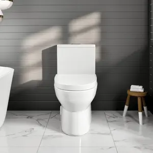 Scale 12 inch Floor Mounted 1-piece 1.28 GPF Dual Flush Elongated Toilet in White Seat Included