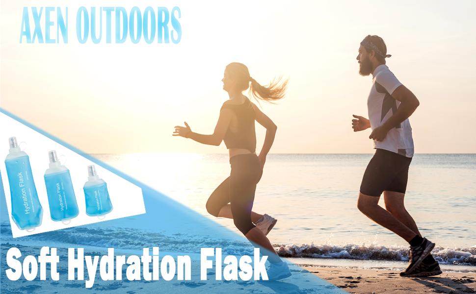 Soft TPU Foldable Hydration Flask 500ml Collapsible Water Bottle with Bite Valve for Running Cycling Hiking and Outdoor Activities