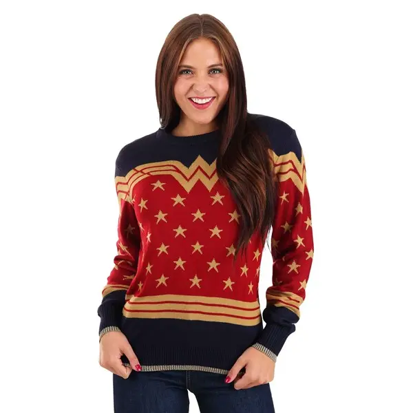Adult Wonder Woman Dark Blue Ugly Sweater