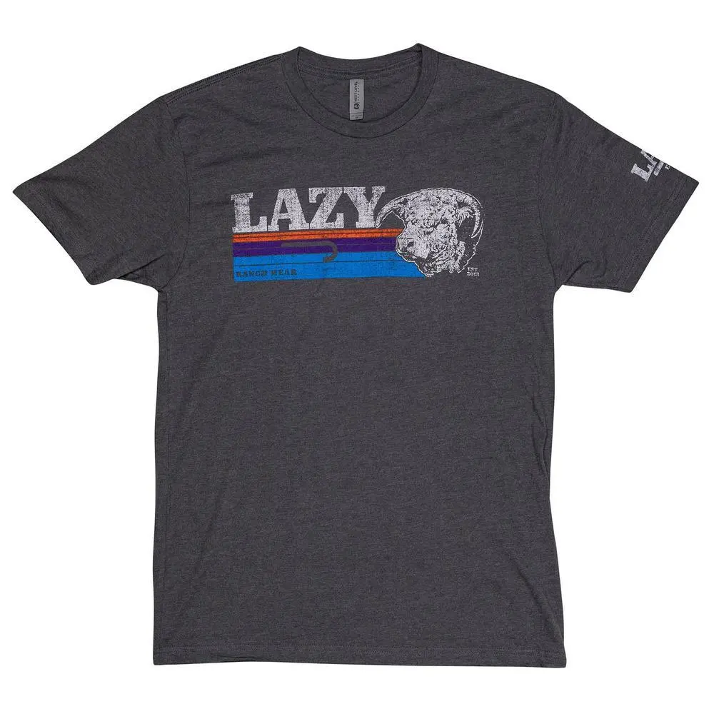 Women's Lazy J Ranch Sunset Bull Graphic Cotton Short-Sleeve Round Neck T-Shirt - Unisex Fit, Grey, Casual