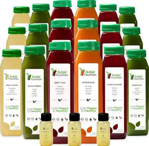 Raw Fountain 5 Day Juice Cleanse - 30 Bottles of Cold Pressed Juices & 5 Ginger Shots - All Natural, No Gluten, No Wheat, No Artificial Flavors