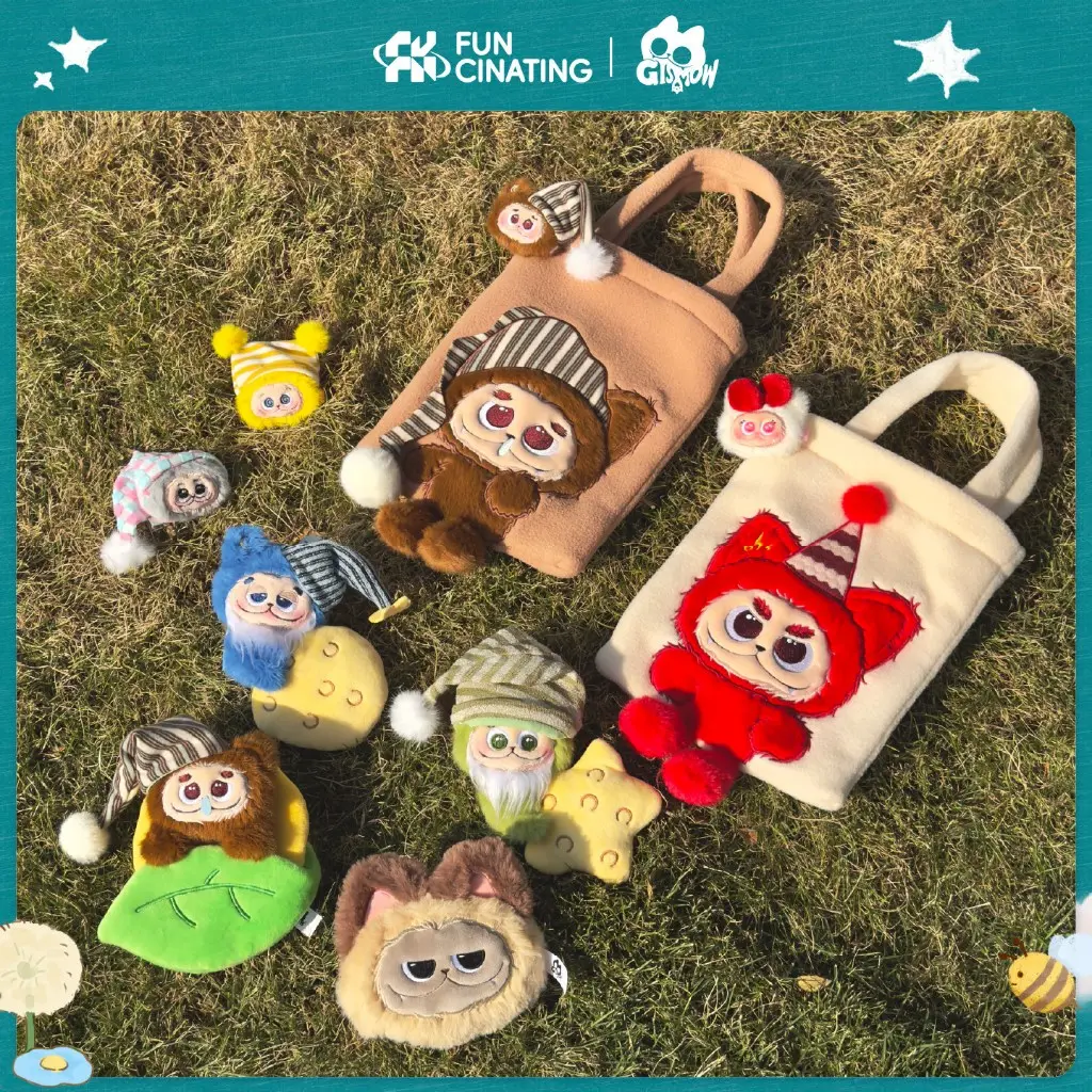 FUNCINATING x Gismow Tote Bag, Gismow Resusable Bag, Gismow Coin Purse, Gismow Hair Clip for Kids Boys Girls New Year GIft for Friends