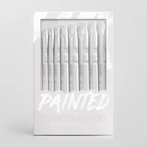 Painted 8-Piece Eyeshadow Brush Set with Synthetic Fibers for Smooth Soft Eye Makeup Blending by James Charles