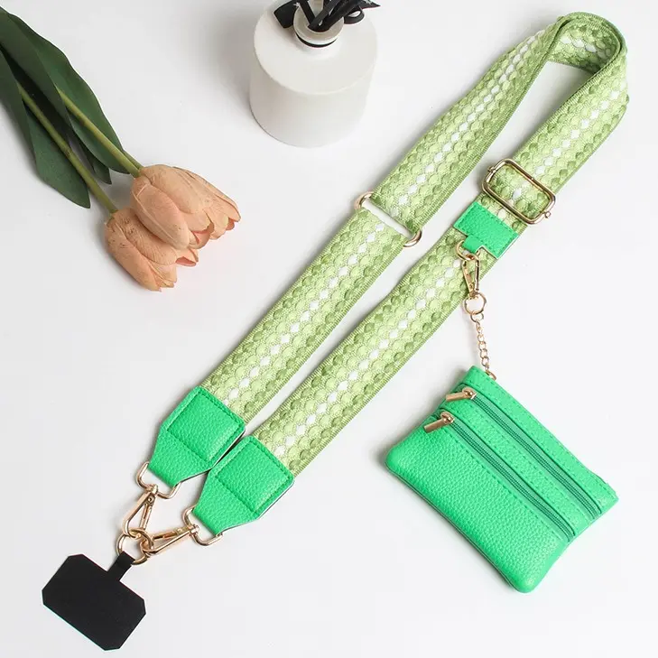 SJ-Fluorescent Green-White Gradient Polka Dots