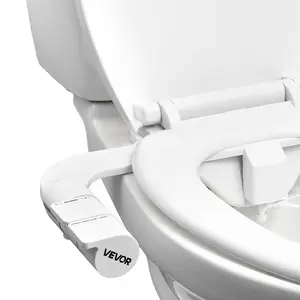 VEVOR Bidet Attachment for Toilet, Self-Cleaning Bidet Toilet Seat Attachment - Dual Retractable Nozzles, Adjustable Water Pressure, Easily Installed Cold Water Sprayer for Rear Feminine Wash, White