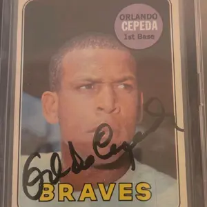 1969 Signed Orlando Cepeda Braves 1st Base Autographed Baseball Card Collectible