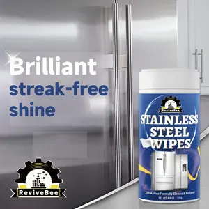Stainless Steel Cleaning Wipes, Removes Fingerprints, Smudges & Grease, Ideal for Appliances, Sinks & Metal Surfaces, Effective Cleaners, Effective Stain Removal