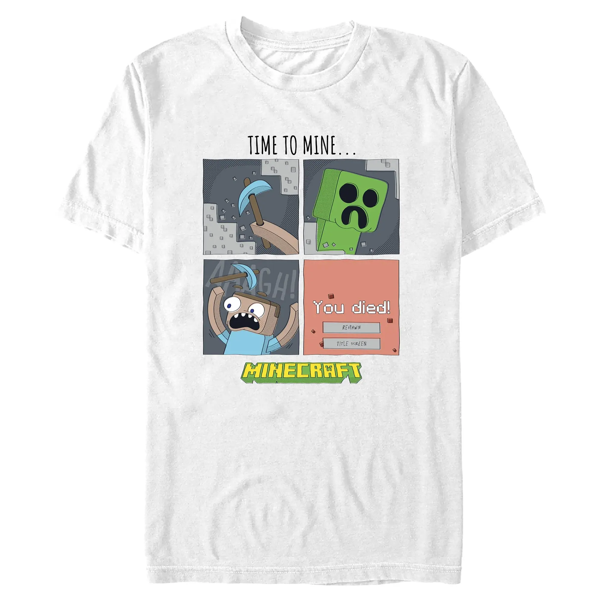 Mens Minecraft Time to Mine Meme T Shirt