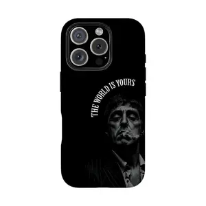 Scarface Black and White Phone Case Easy to Wear Suitable for All Models The World is Yours Design  iPhone11-17