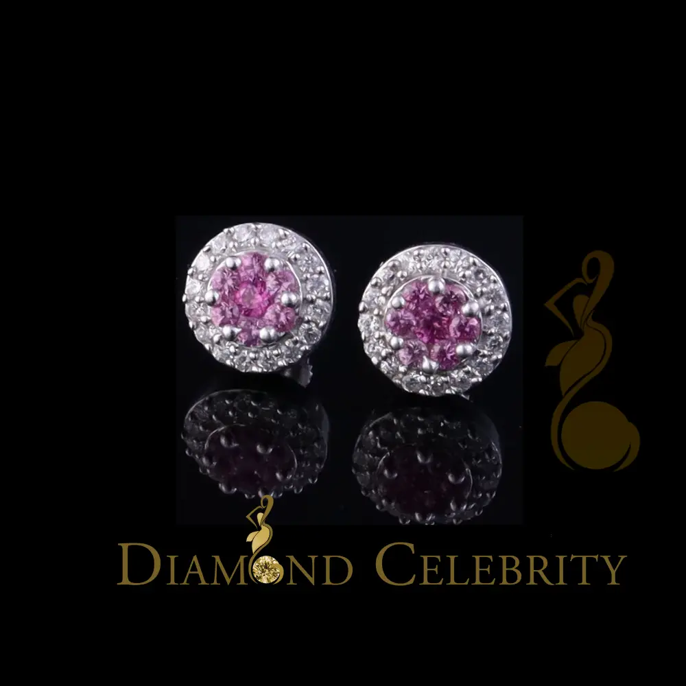 Diamond Celebrity’s 925 White Starling Silver 0.90ct Cubic Zirconia Women’s & Men’s Round Earrings