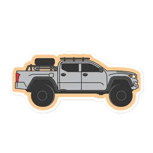 Tacoma Decal - Classic Truck Design with Features Highlighted in Black and White