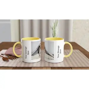 Pet Zone White 11oz Ceramic Mug with Color Inside Beverage Drinkware Coffee Drink Reusable