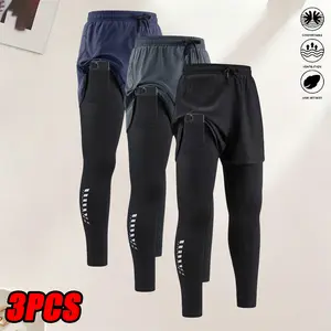 Men’s casual athletic pants designed for fitness training, featuring a phone pocket, high-stretch fabric, and breathable comfort. Suitable for sports, cycling, basketball, and outdoor running workouts. Summer menswear, summer clothing.