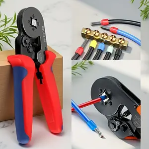 Professional Wire Crimping Tool with Non-Slip Handle - Terminal Crimper for Home Improvement Automotive Marine Cable Connection - Durable Hand Tool for Secure Wiring Projects - 1 Pack Manual Crimping Pliers