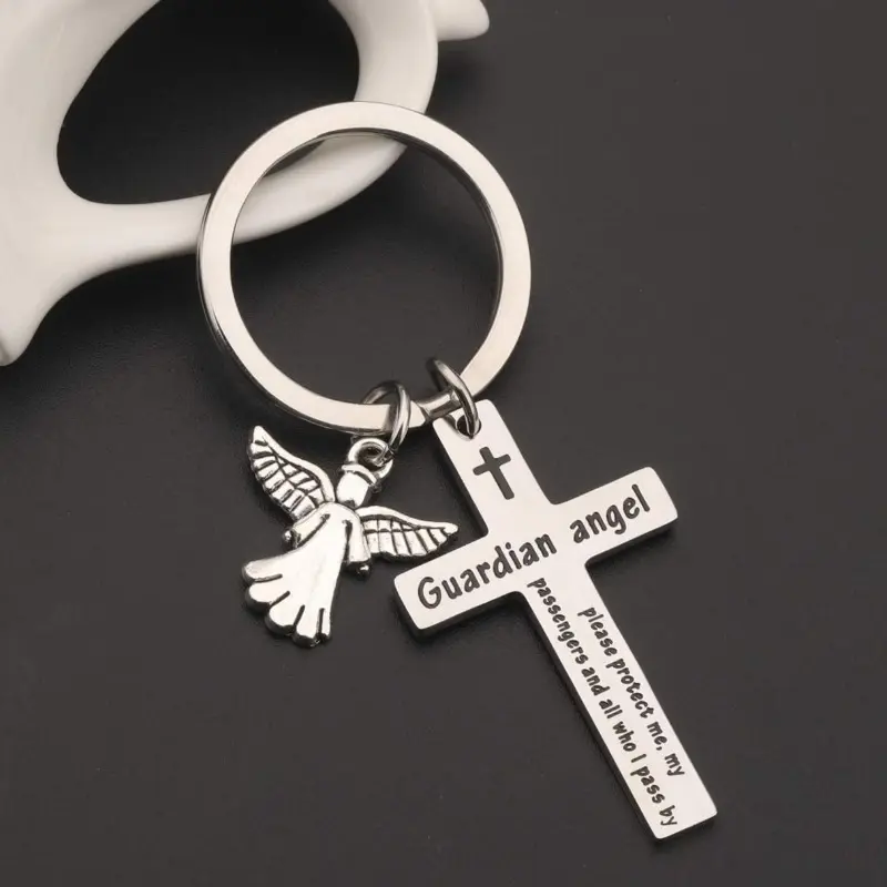 Guardian Angel Keychain - Blessing and Protection Ideal for Family Loved Ones Friends Various Occasions