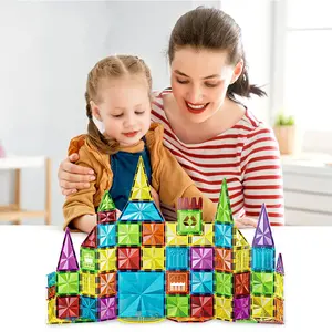 Colorful window magnetic sheets, learning while playing, with versatile shapeseasy to assemble,imagination and creativity 75pcs