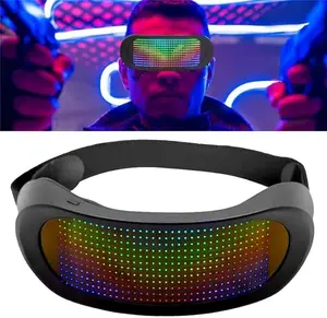 Customizable Full Color Shining Glasses, Programmable Bluetooth 4.0 RGB Fullcolor Glowing LED Glasses, USB Rechargeable Future Style LED Light Up Glasses