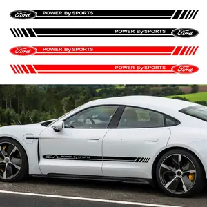 Ford Car Side Skirt Decal Sticker, Racing Style Body Decoration Strip, Scratch Cover Patch, Enhance Vehicle Recognition, Waterproof Sunproof, Vehicle Exterior Decoration