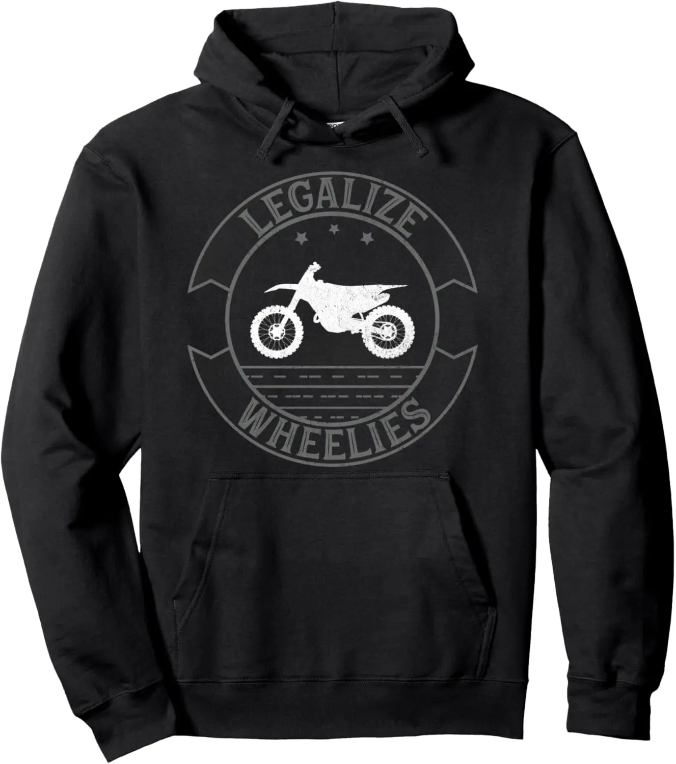 Legalize Wheelies Motorcycle Dirt Bike Motorsports Brap Pullover Hoodie