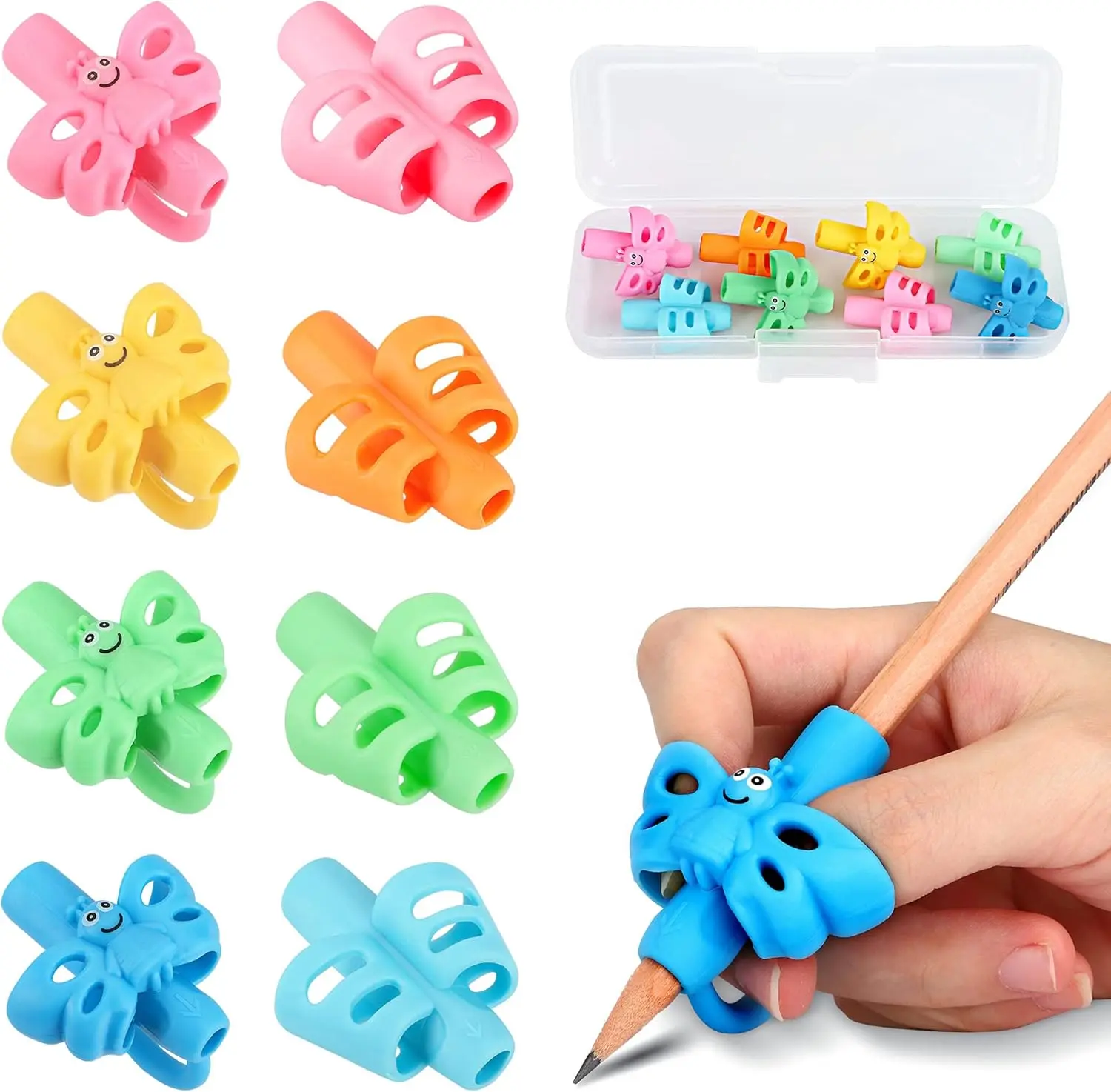- Pencil Grippers for  Handwriting, Pencil Grip for  2-4 , Pencil Helper for  Learning to Write,Pencil Holder Trainer Writing aid Elementary Teaching Tools