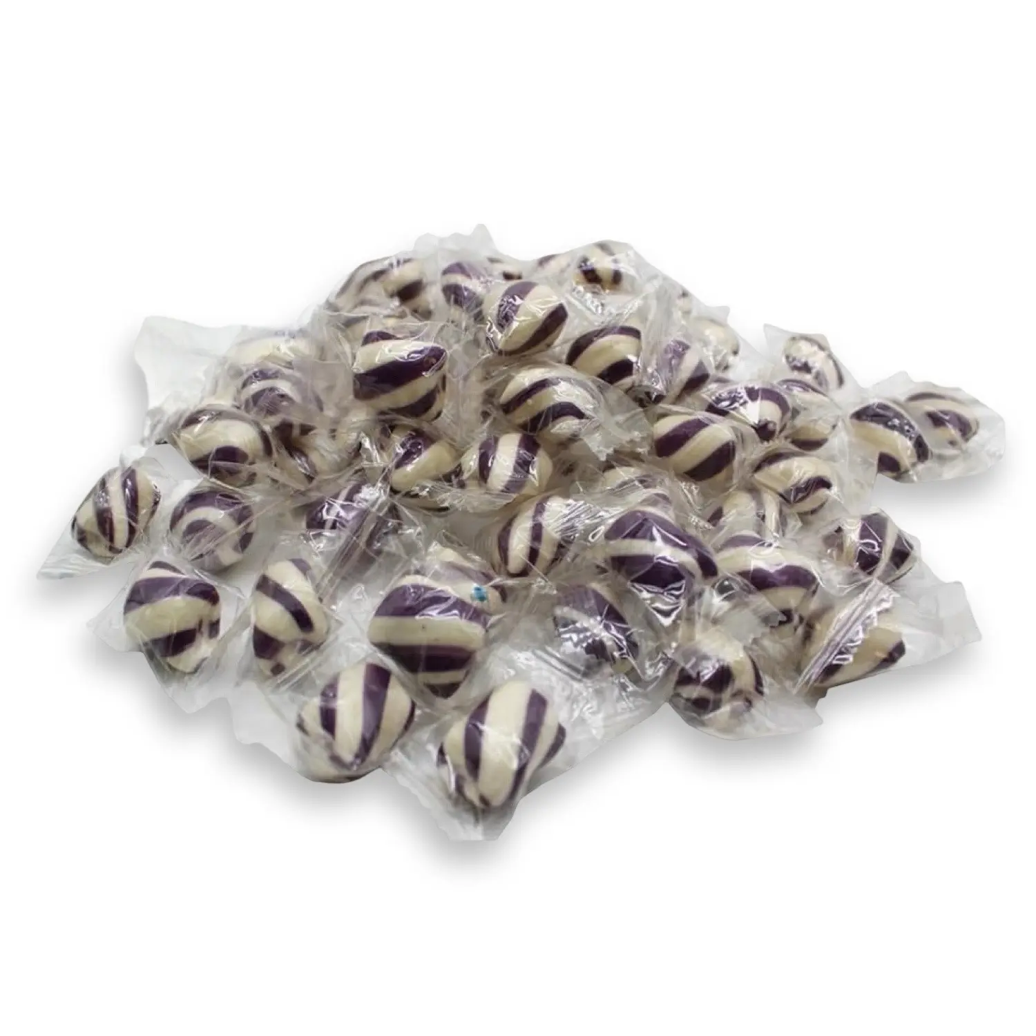 Purple & White Cylinder Shaped Grape Mint Candy Twists - 1 lbs. Purple & White Cylinder Shaped Grape Mint Candy Twists - 1 lbs.
