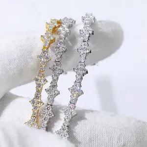 925 Silver VVS Moissanite Tennis Bracelet for Men Women Iced Out VVS Sterling Silver Tennis Chain Hip Hop Luxury Jewelry Gift