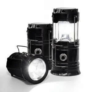 NOVIDA Collapsible Compact LED Camping Lantern with Folding Handle Lightweight Water-Resistant Solar-Powered USB-Rechargeable 360° Lighting Coverage for Outdoor Camping Home Emergency Power Outage Use tiktokshopspringglowup