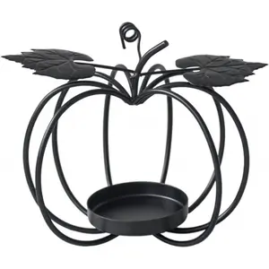 Tealight Candle Holder - Cute Candle Holders for Pillar Candles Tea Light Candle Holders Metal Candle Stand Table Centerpiece for Christmas Wedding Decor (Candle Holder Without Glass Shade Black)