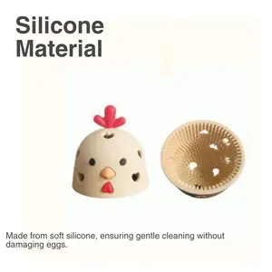 Cute Chicken Silicone Egg Brush 1 Count Egg Washer for Home Dining Room Barbecue Picnic Soft Gentle on Eggs Convenient Effective Cleaning Tool