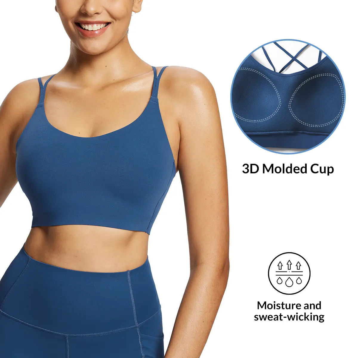 baleaf freeleaf Women's Yoga Padded Sports Bra Strappy Criss Cross Back Workout Low Support Sports Bra Cute Deisgn Bras