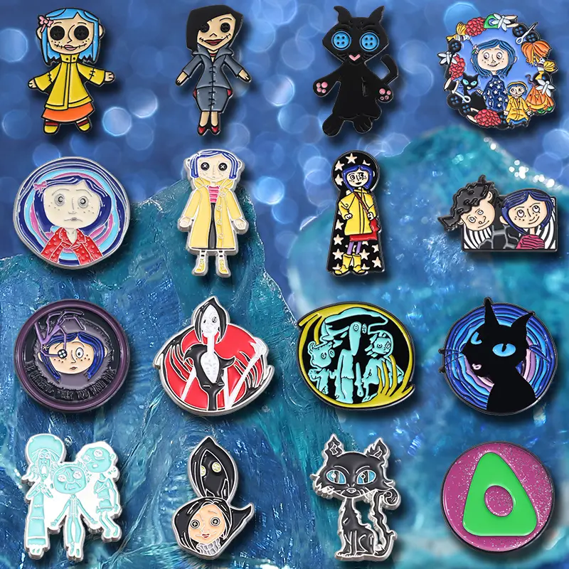 16PCS Metal Unisex Fit Anime Themes Humorous Cartoon Enamel Collar Clips & Brooches - Fashion Clothes Accessories for Daily, Party, Friend Gifts, Casual Wear, Christmas, Everyday Use