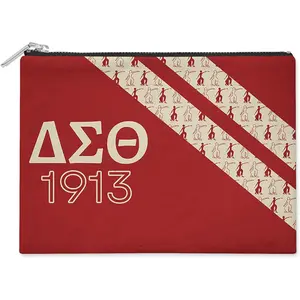 BBGreek Delta Sigma Theta  – Flat Makeup Pouch & Accessory Bag – Official Vendor - Diagonal