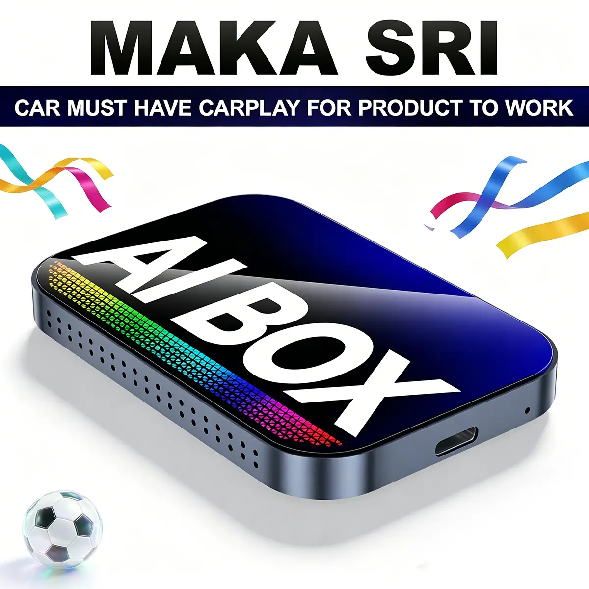 MAKASRI Wireless Carplay Dongle Wired Conversion Adapter | Excludes BMW & Tesla | Stream Netflix YouTube TikTok on Car Display | Incompatible with Factory Wireless CarPlay Models | Ideal In-Car Entertainment Companion