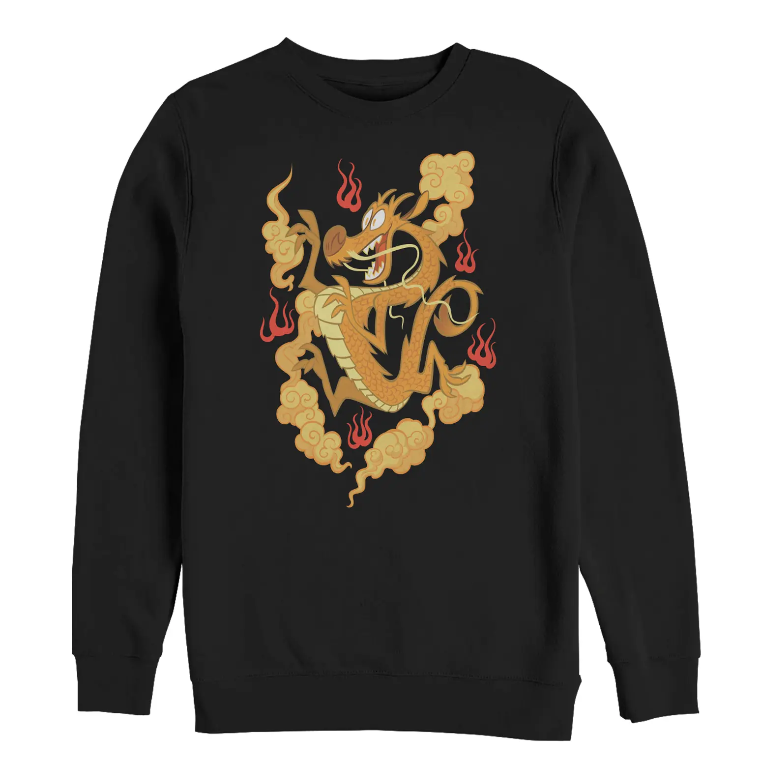 Men's Ralph Breaks the Internet Mulan Graphic Crew Neck Sweatshirt, Casual Top with Iconic Characters for Comfortable Wear, Cold Wash